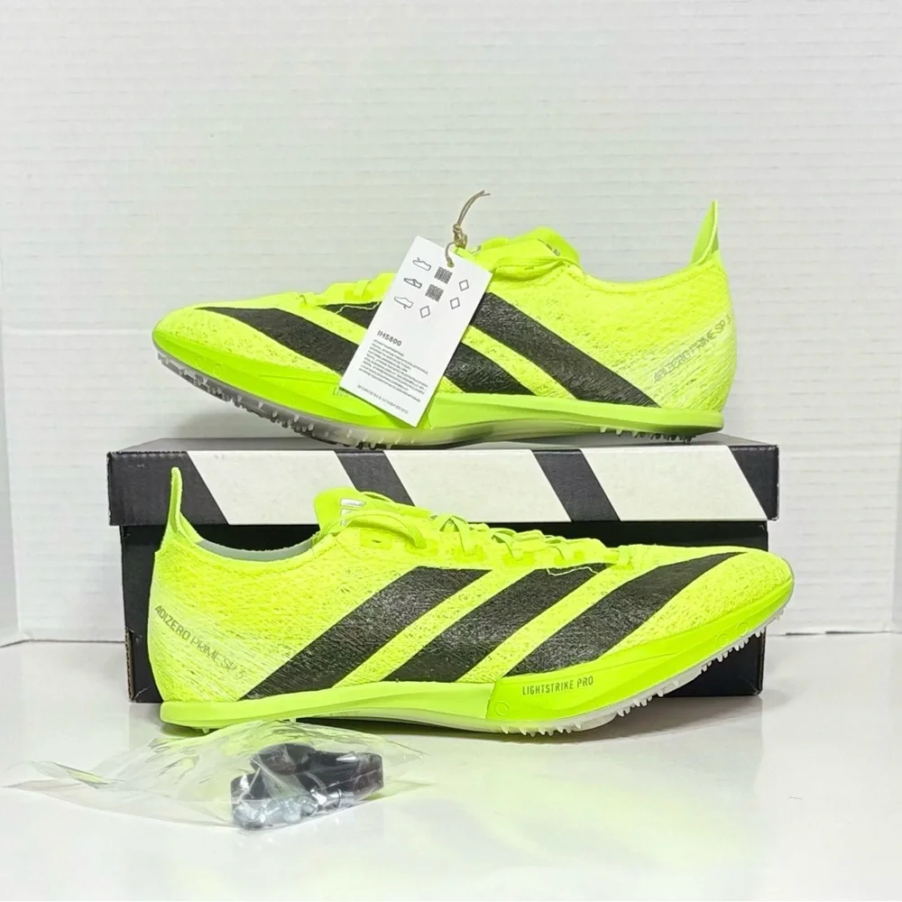 Adidas Adizero Prime SP 3 Strung Track Field Spikes Running Sprint Shoes neon